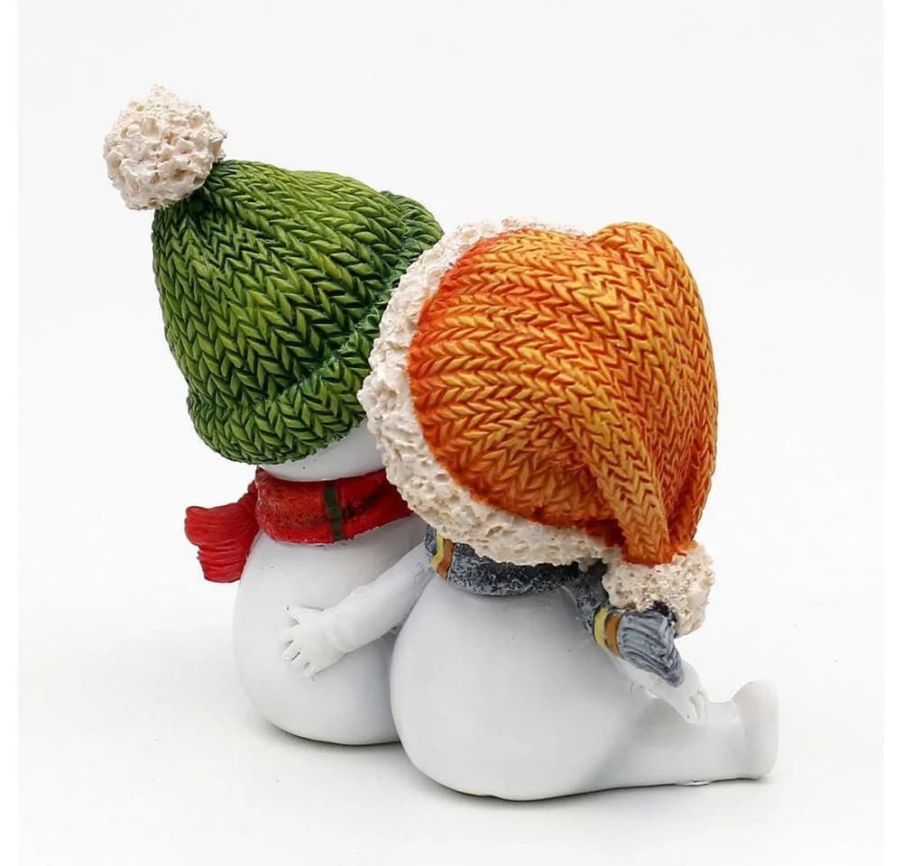 Dekohelden24 Schneekinderpaar mit Mütze und Schal - Bild 3