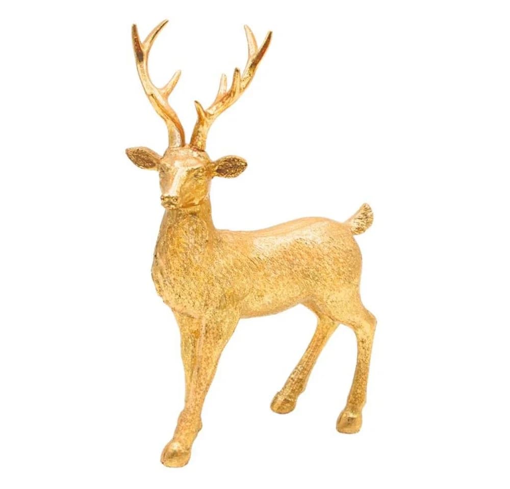 Dekohelden24 Hirschfigur Keramik Gold Landhausstil - Bild 2