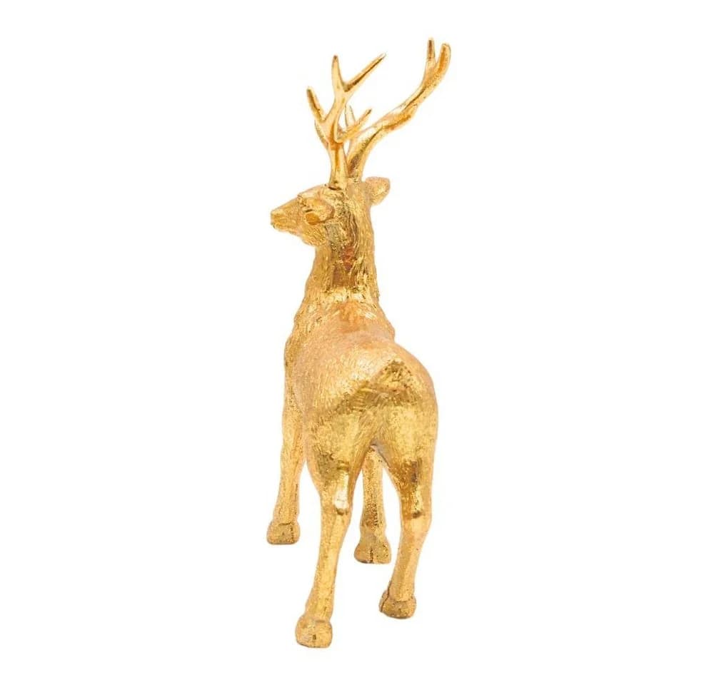 Dekohelden24 Hirschfigur Keramik Gold Landhausstil - Bild 3