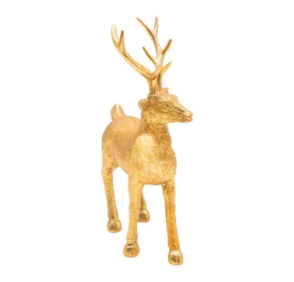 Dekohelden24 Hirschfigur Keramik Gold Landhausstil - Bild 5