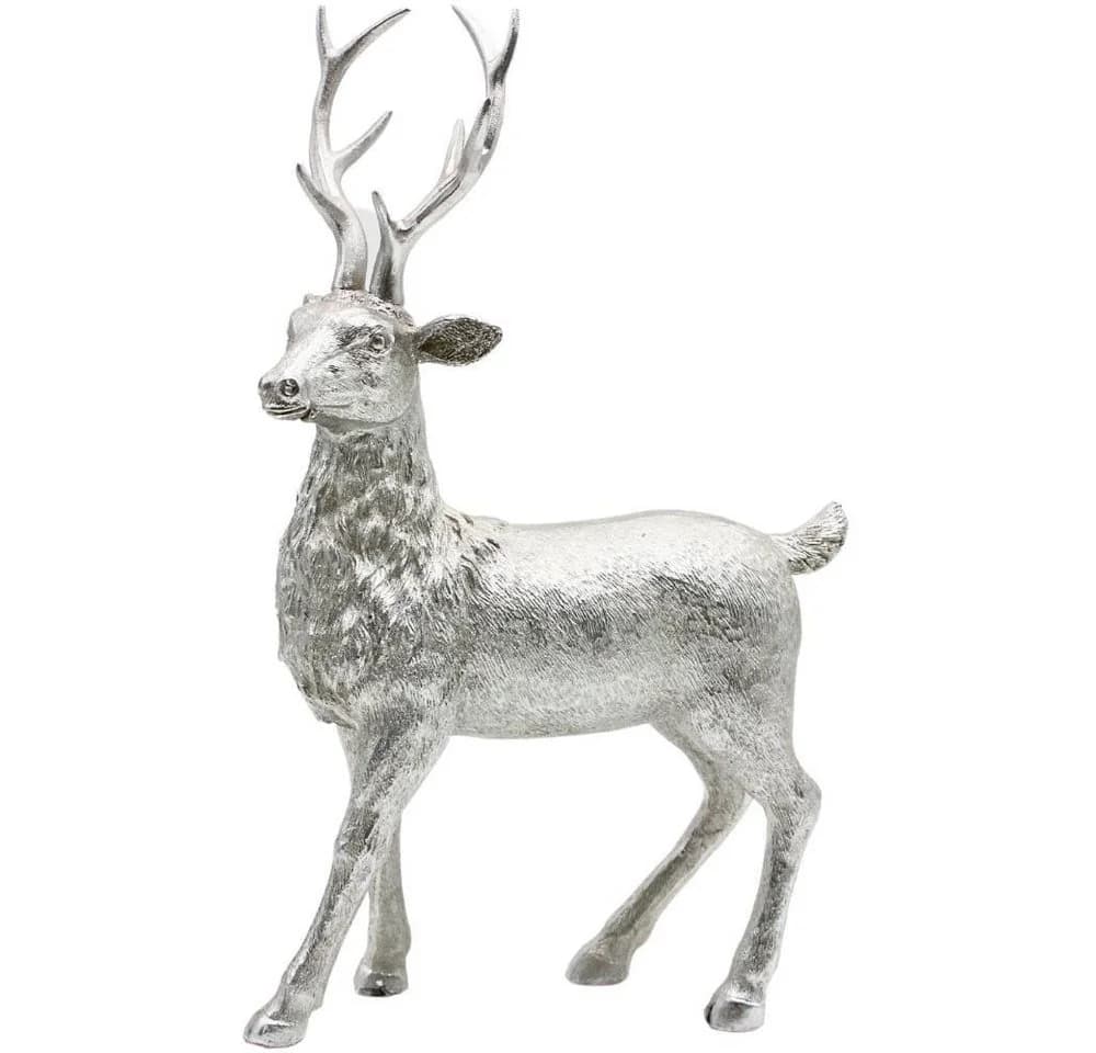 Dekohelden24 Hirschfigur Silber Keramik