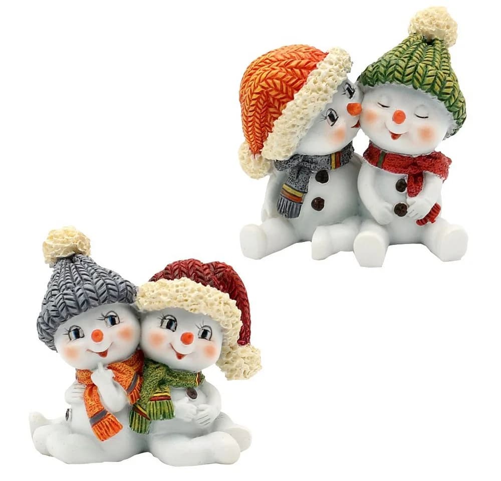 Dekohelden24 Schneekinderpaar 2er Set Bunt Polyresin - Bild 2