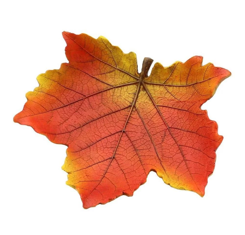 Dekohelden24 Dekoschale Herbstblatt Keramik Set 2-teilig Braun/Rot