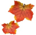 Dekohelden24 Dekoschale Herbstblatt Keramik Set 2-teilig Braun/Rot Bild 2