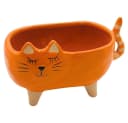 Dekohelden24 Übertopf Keramik Katzenmotiv Rosa Orange Bild 2