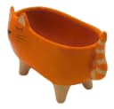 Dekohelden24 Übertopf Keramik Katzenmotiv Rosa Orange Bild 5