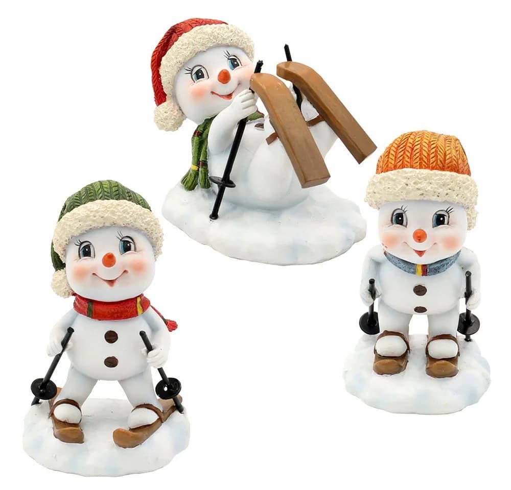 Dekohelden24 Dekofigur Schneekinder 3er Set Kunstharz Weiß - Bild 2