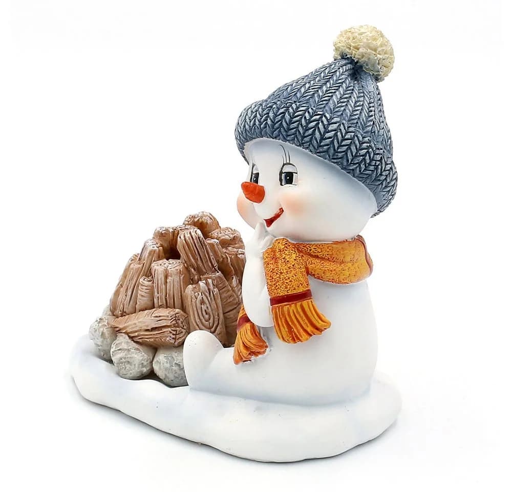 Dekohelden24 Räucherschneemann am Lagerfeuer mit Räucherfunktion