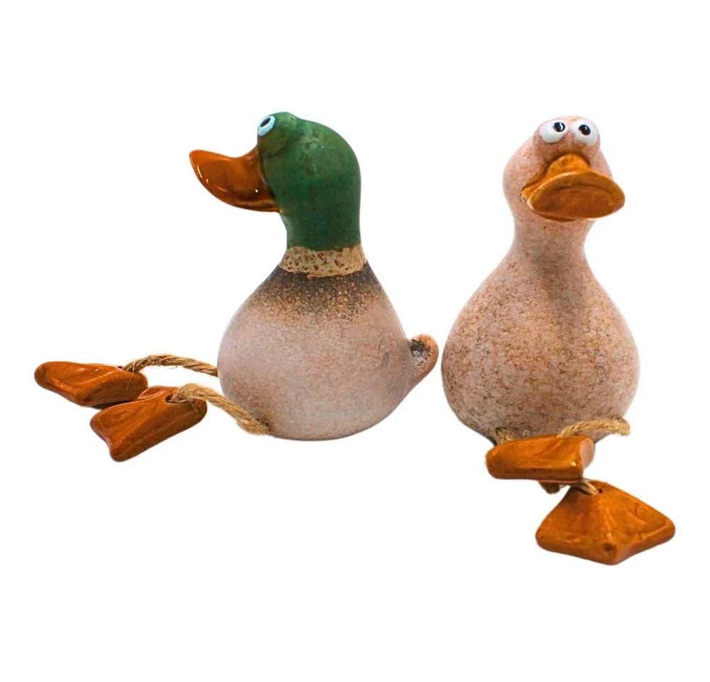 Dekohelden24 Gartenfigur Dekoenten 2er-Set Braun Mattes Finish - Bild 3