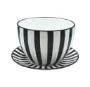 Dekohelden24 Keramikübertopf Schwarz-Weiß-Gestreift 25cm Bild 5