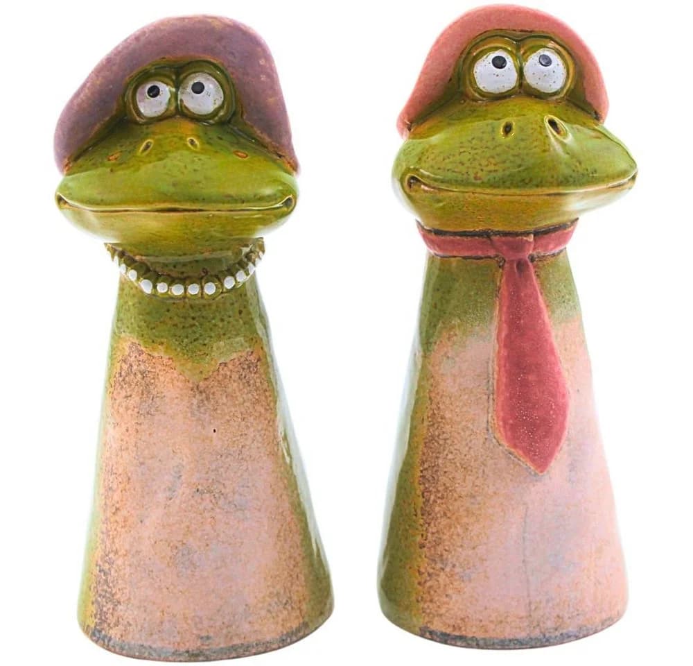 Dekohelden24 2er Set Keramik Zaunstecker Frosch Bunt - Bild 2