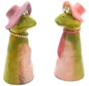 Dekohelden24 2er Set Keramik Zaunstecker Frosch Bunt Bild 5