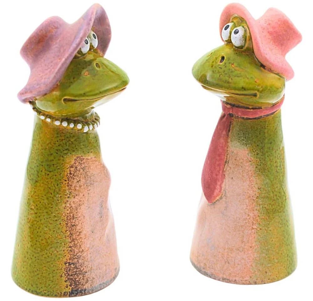 Dekohelden24 2er Set Keramik Zaunstecker Frosch Bunt - Bild 5