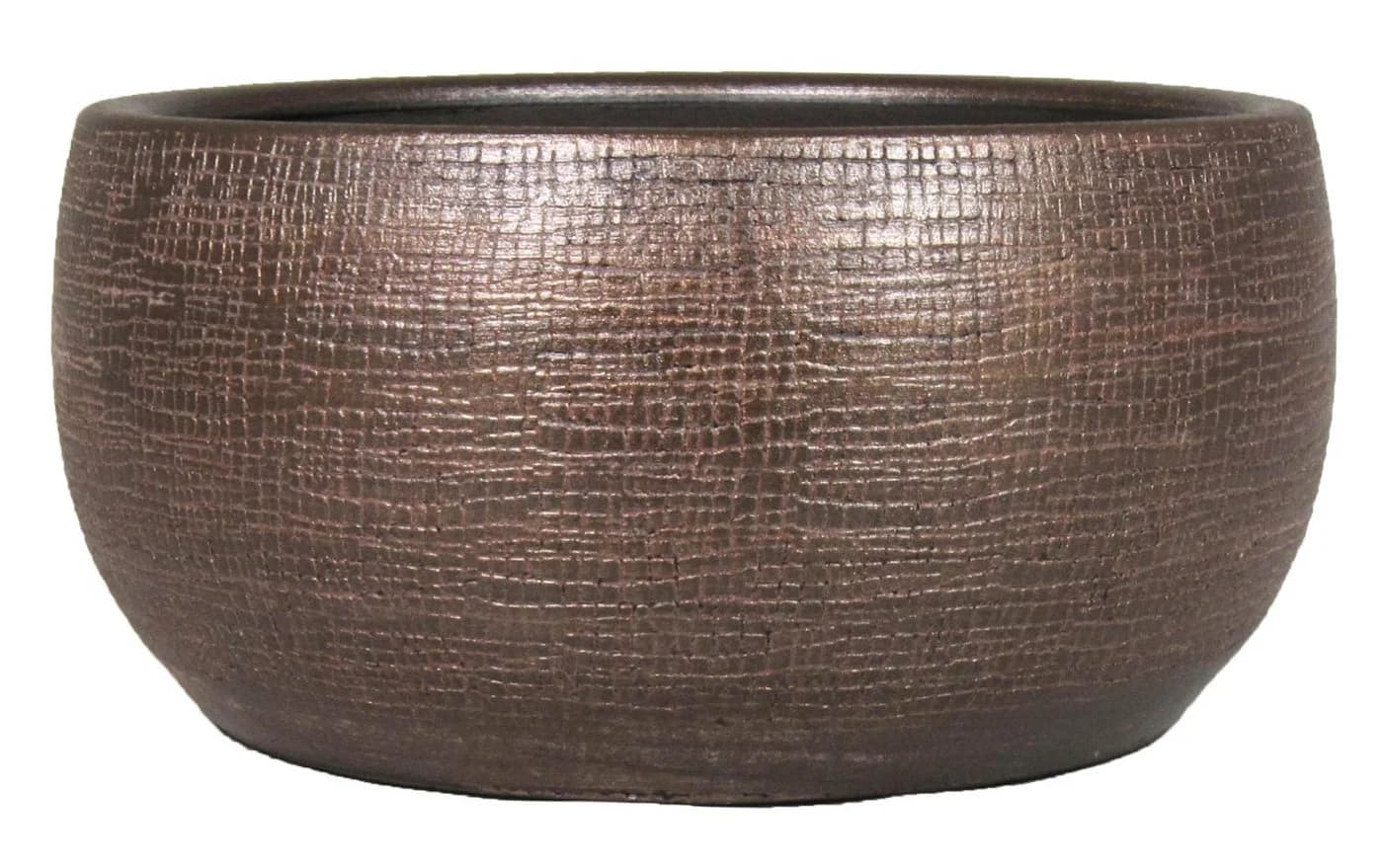 INNA-Glas Dekoschale Keramik Kupfer Maserung Ø28cm