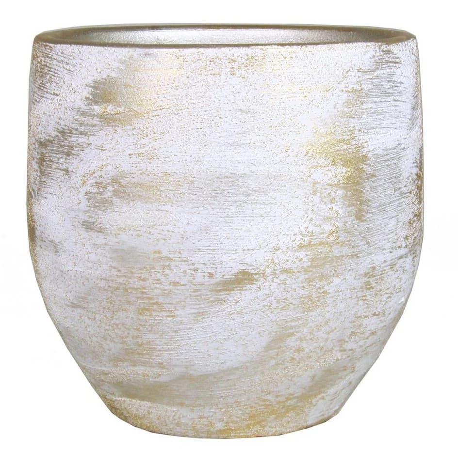 INNA-Glas Blumentopf AETIOS Keramik Farbverlauf Weiß-Gold