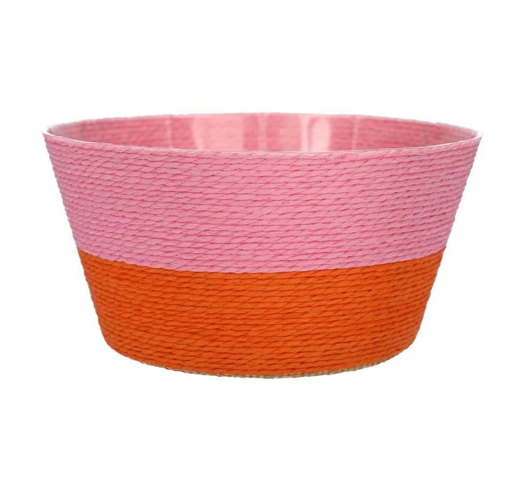INNA-Glas Übertopf Blumenkorb NERIONKO Duo Rosa-Orange