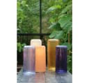 INNA-Glas Dekovase ALBURGIS mit Rillen, orange-klar, 25cm Bild 1