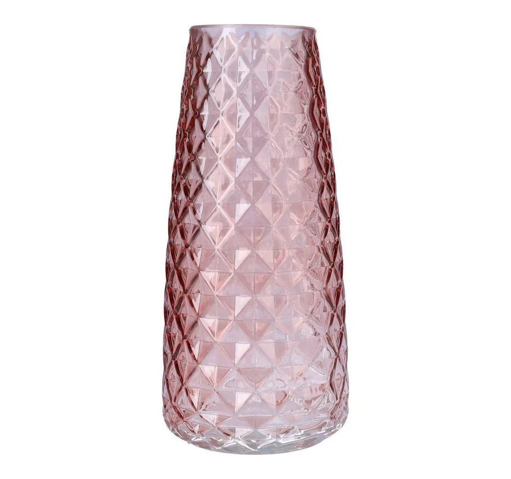 INNA-Glas Blumenvase AMALFRIED Altrosa Rautenmuster