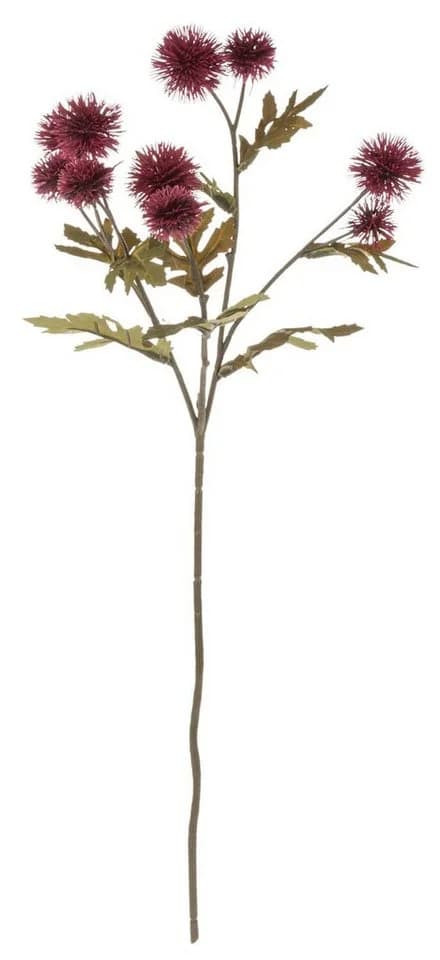 artplants Kunstzweig Färberdistel Burgunderrot 55cm Trockenoptik