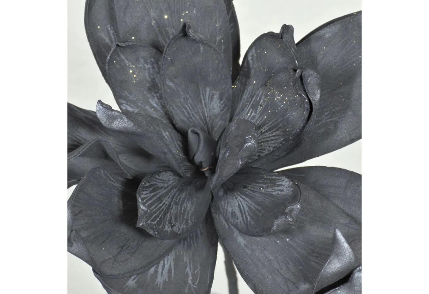 Künstliche Magnolie AMILIE Schwarz Glitzer 30cm