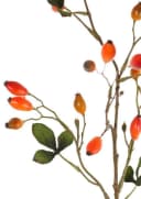 artplants Künstlicher Heckenrosen Zweig ZERBST mit Hagebutten orange-rot Bild 3
