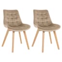 CLP Esszimmerstuhl Brook 2er Set Samt Holzgestell Buche Bild 1