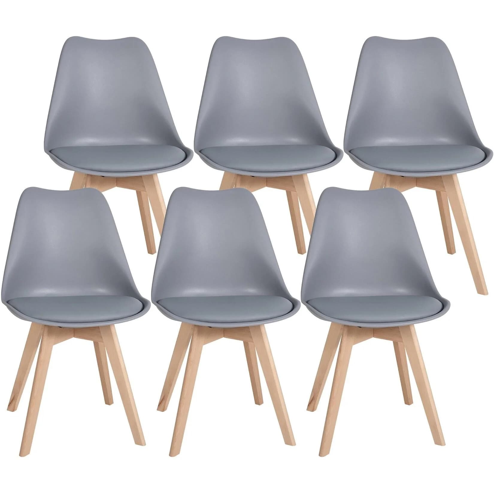 CLP 6er Set Esszimmerstuhl Ramsey Kunstleder Buchenholz