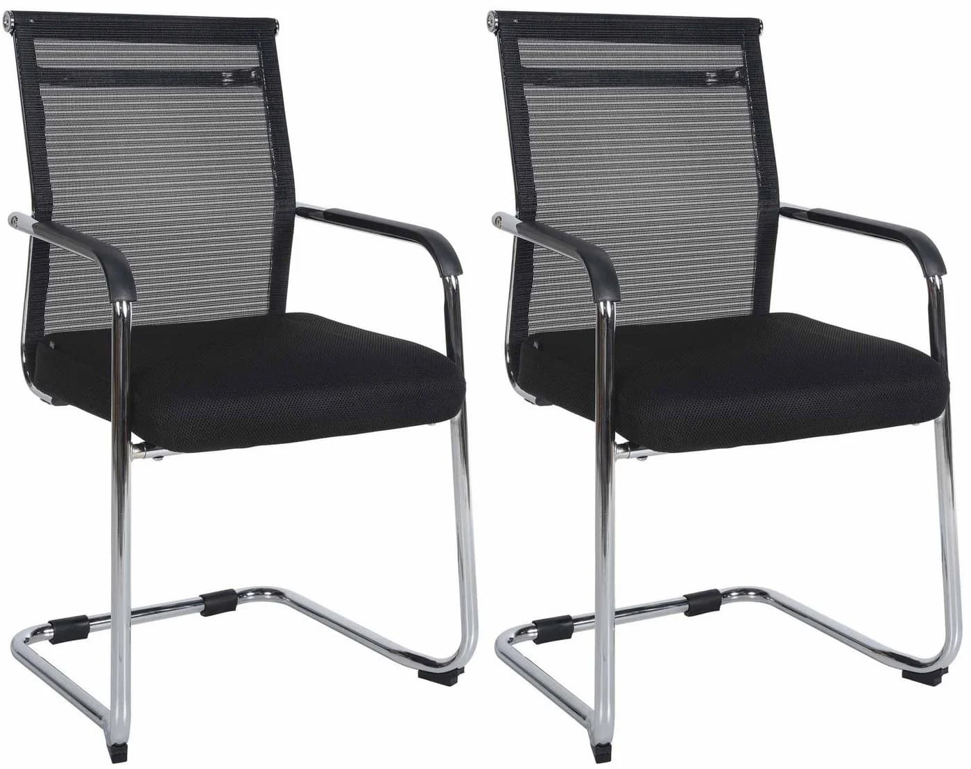CLP 2er Set Besucherstühle Denny Freischwinger Metallgestell Armlehnen - Bild 3