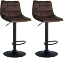 CLP 2er Set Barhocker Jerry Samt Höhenverstellbarer Barstuhl 360° Drehstuhl Mit Rückenlehne Bild 3