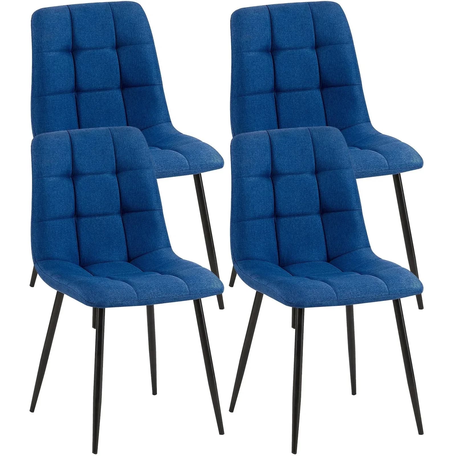 CLP Esszimmerstuhl 4er Set Antibes Schwarz Stoff Polsterstühle