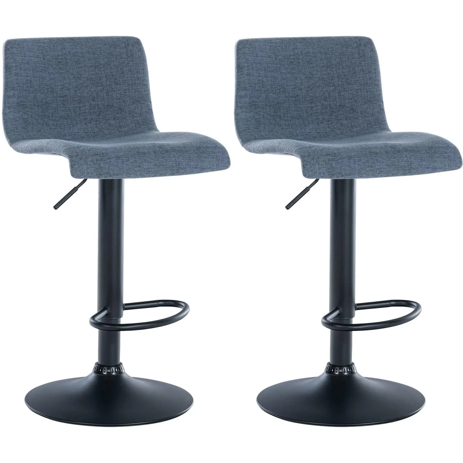 CLP 2er Set Barhocker Branford Stoff/Kunststoff Höhenverstellbar
