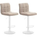 CLP Barhocker Calma Stoff 2er Set Höhenverstellbar Schwarz/Weiß Bild 1
