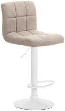CLP Barhocker Calma Stoff 2er Set Höhenverstellbar Schwarz/Weiß Bild 4
