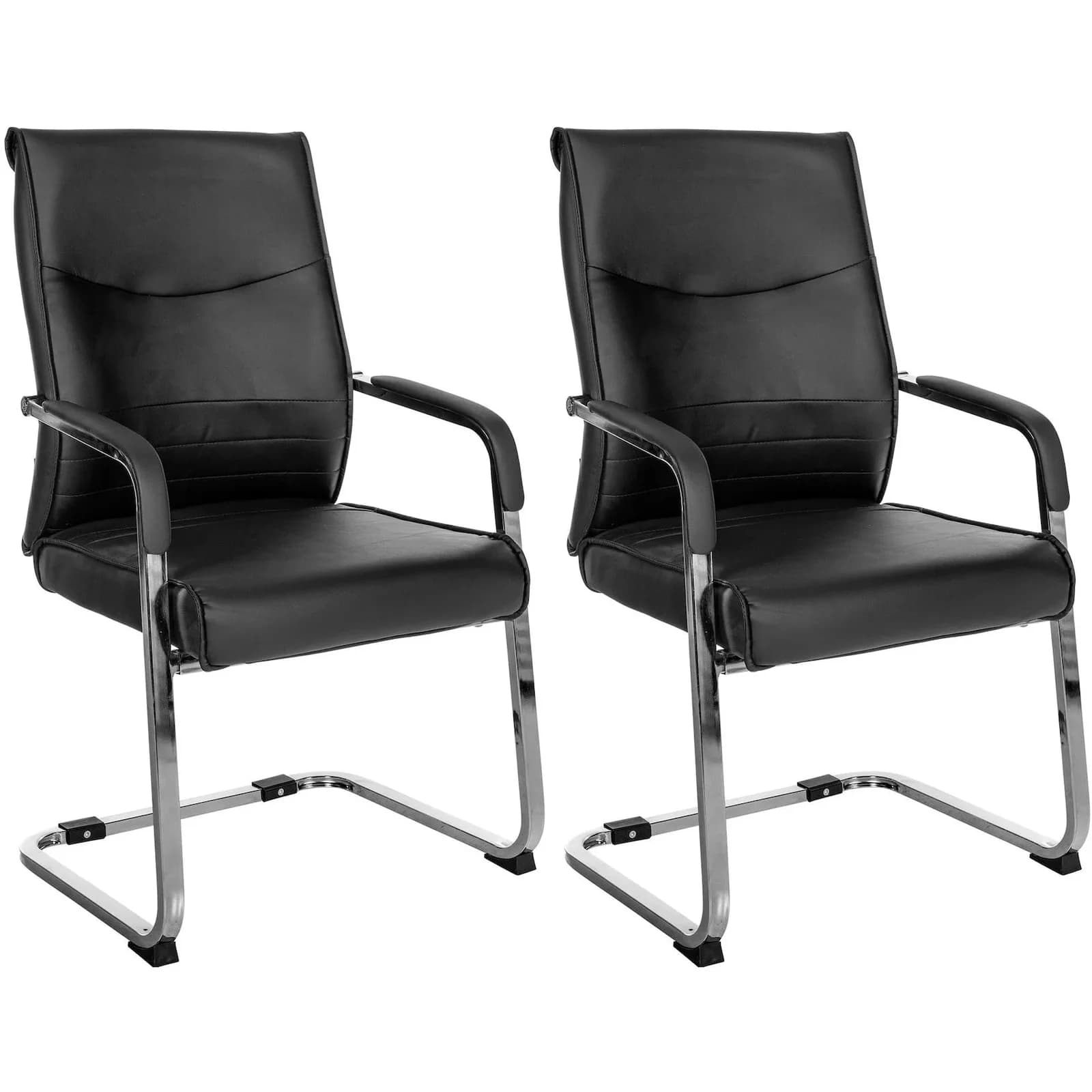 CLP 2er Set Besucherstuhl Hobart Ergonomisch Kunstleder Chromgestell