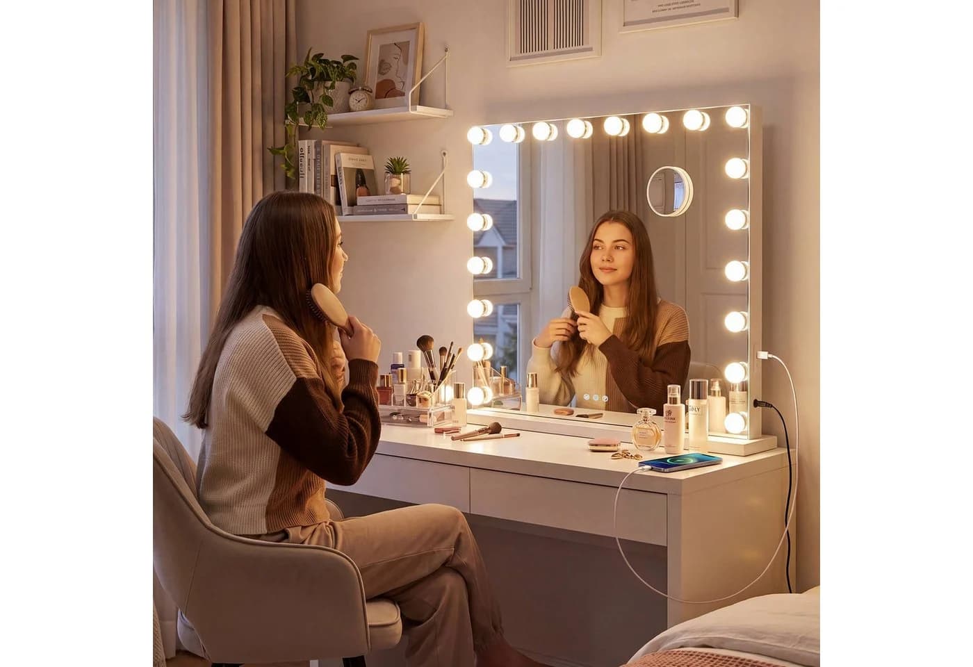 CLP Schminkspiegel Norlina mit LED-Beleuchtung und Vergrößerung - Bild 4