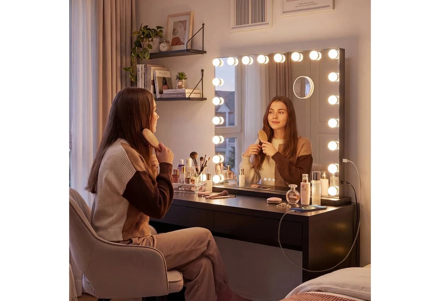CLP Schminkspiegel Norlina mit LED-Beleuchtung und Vergrößerung - Bild 4