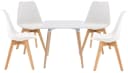 CLP Essgruppe Lente 5-tlg. Weiß Skandinavisch Tisch & 4 Stühle Bild 3