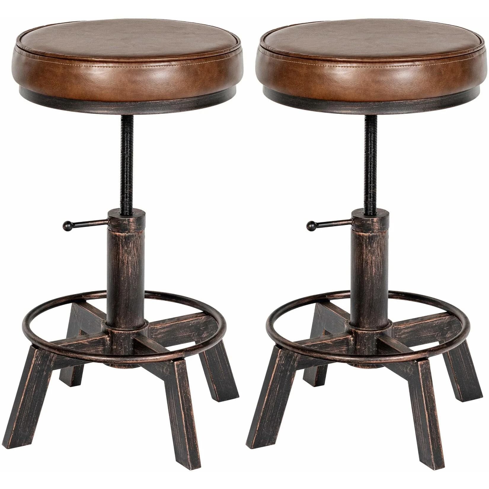 CLP 2er Set Sitzhocker Destin Industrial Design Kunstleder