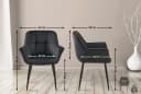 CLP Esszimmerstuhl Roseville 2er Set Schwarz Samt Bild 1