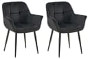 CLP Esszimmerstuhl Roseville 2er Set Schwarz Samt Bild 2