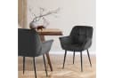 CLP Esszimmerstuhl Roseville 2er Set Schwarz Samt Bild 3