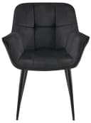 CLP Esszimmerstuhl Roseville 2er Set Schwarz Samt Bild 4