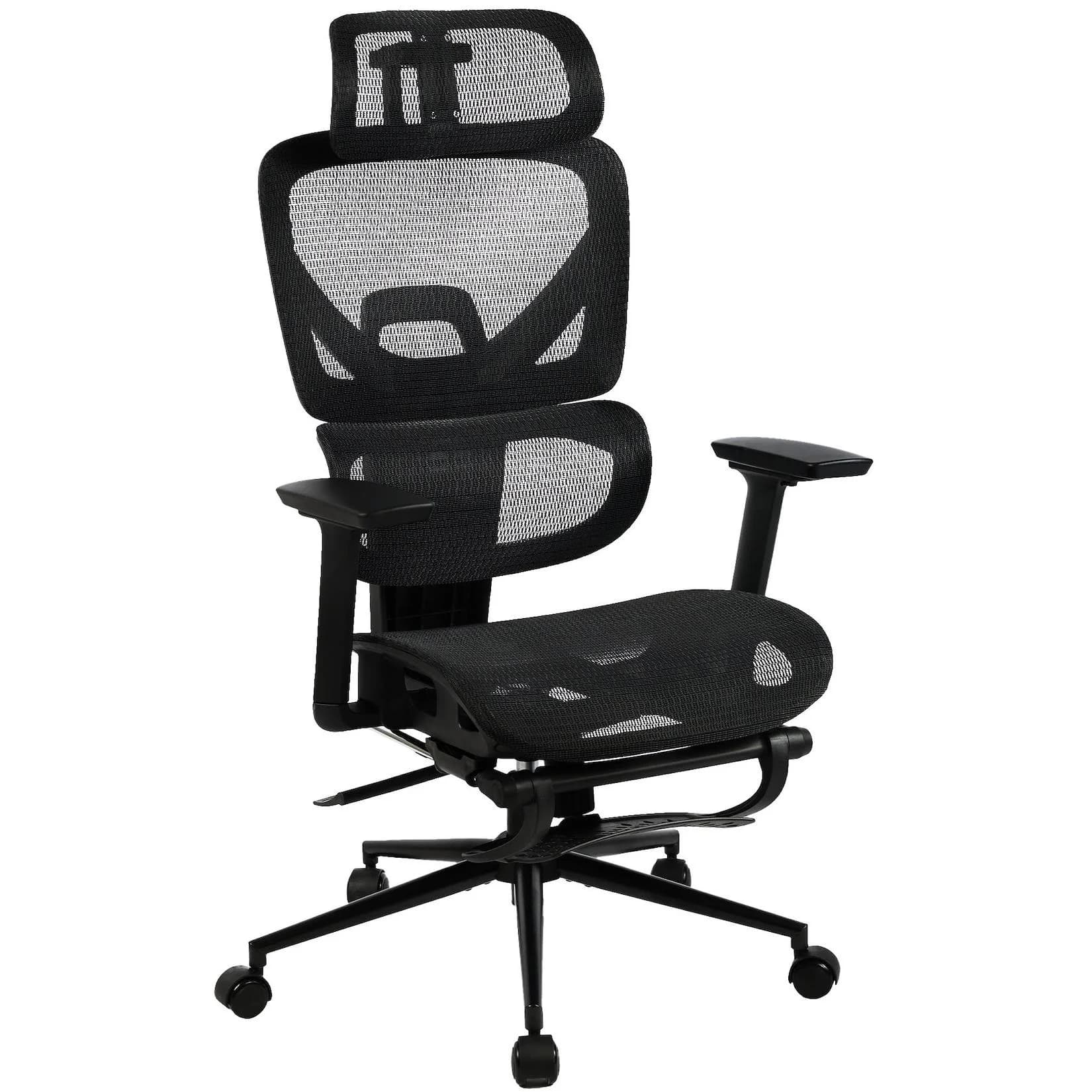 CLP Bürostuhl Beresford I Ergonomisch mit Lordosenstütze & Fußablage