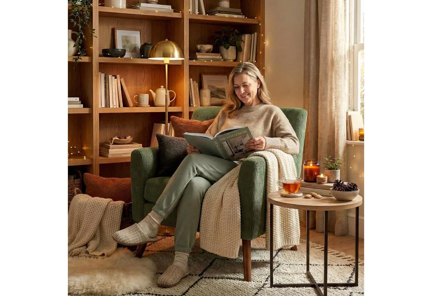 CLP Loungesessel Kioni Cordbezug Polstersessel mit Armlehnen Ohrensessel bis 150 kg Relaxsessel Fernsehsessel Wohnzimmer - Bild 4