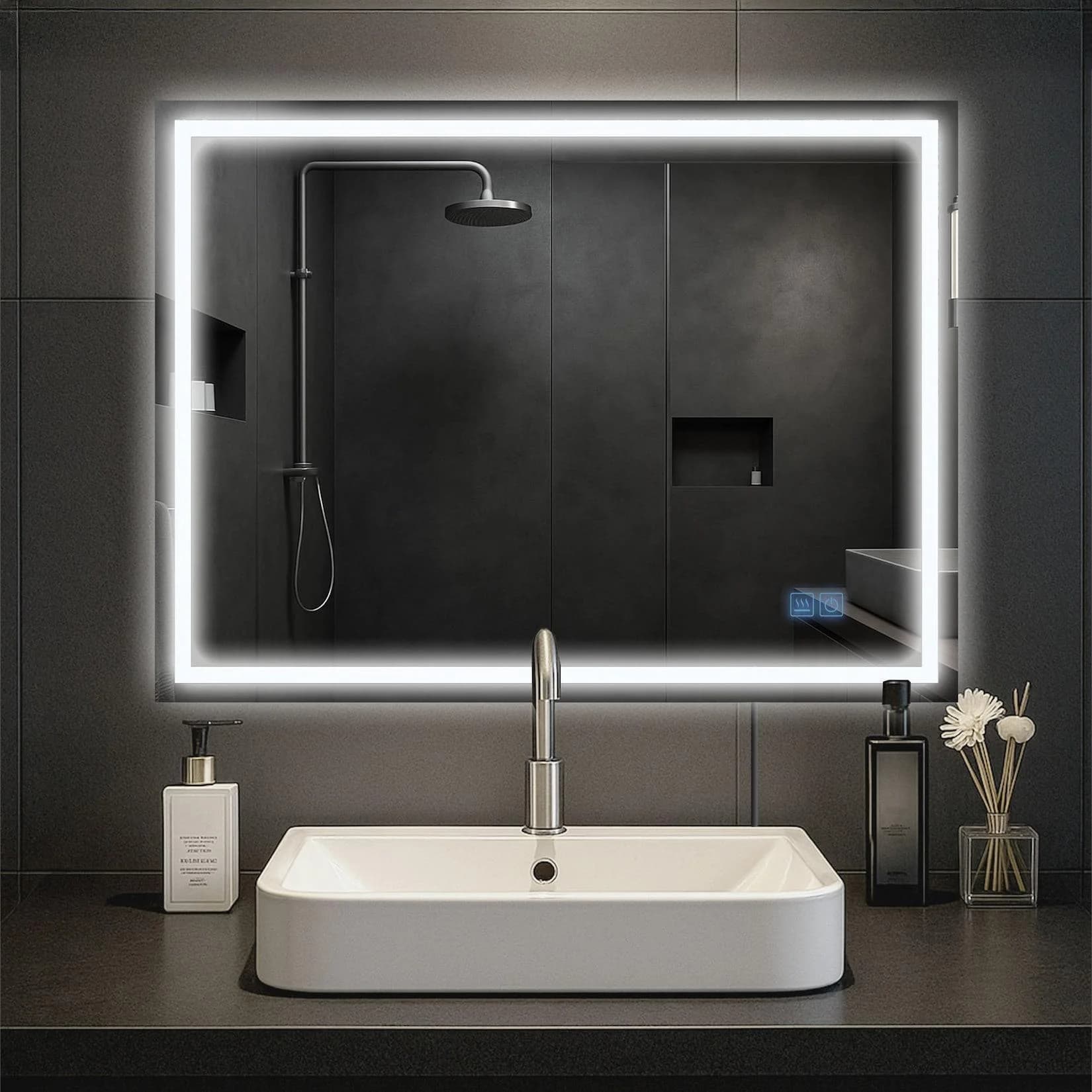 CLP Badspiegel Jaffrey mit Bluetooth-Lautsprecher, LED-Beleuchtung, Anti-Beschlag