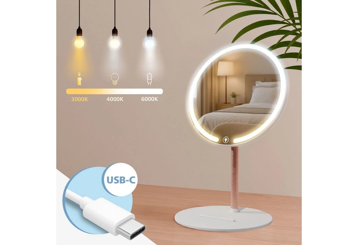 CLP Schminkspiegel Streep LED dimmbar USB-C - Bild 4