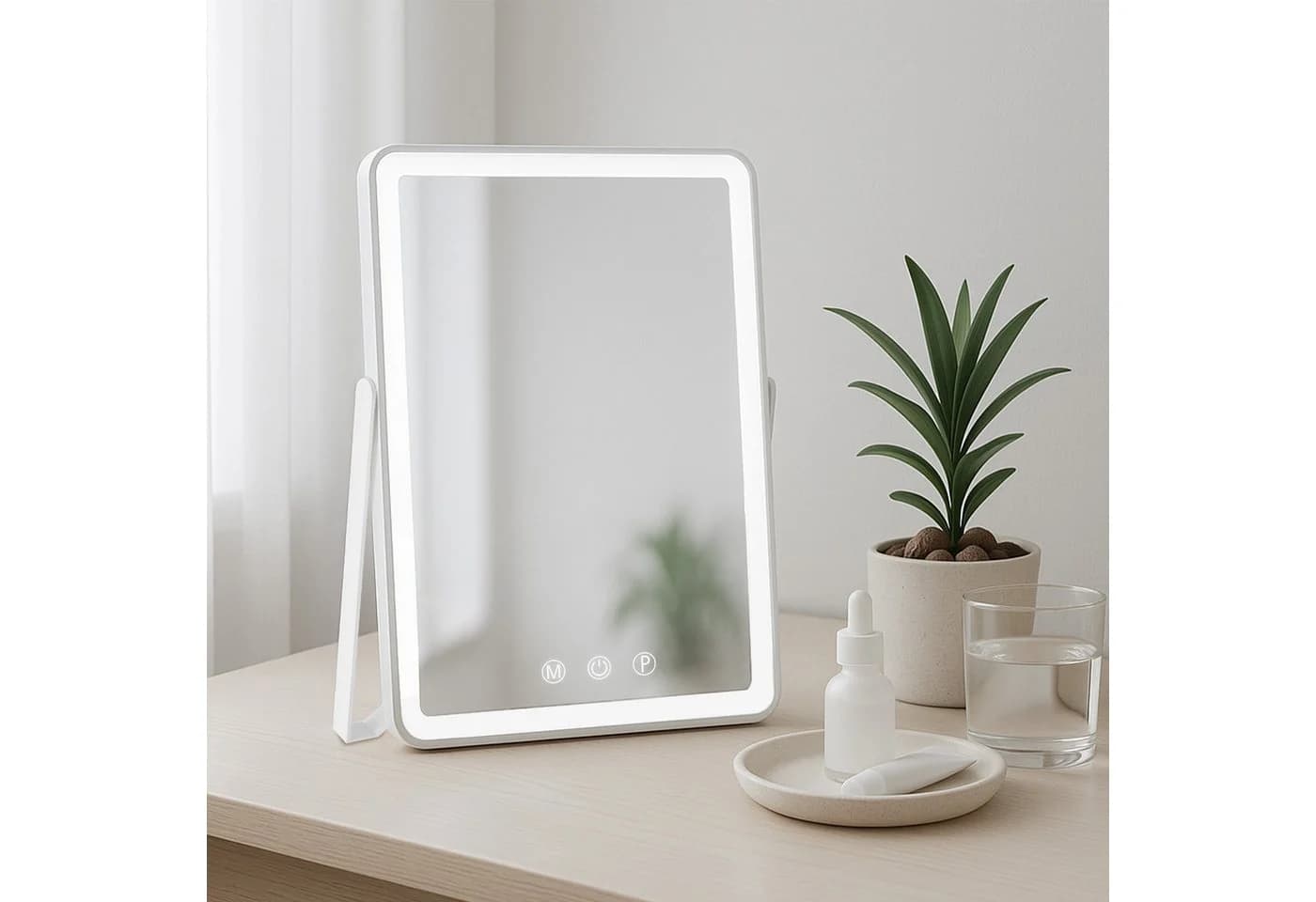 CLP Schminkspiegel Caistor LED 3 Lichtfarben USB-C Transportabel - Bild 2
