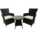 CLP Gartenmöbel-Set Fireda 3-tlg. PE-Rattan mit Kissen & Glas Bild 1