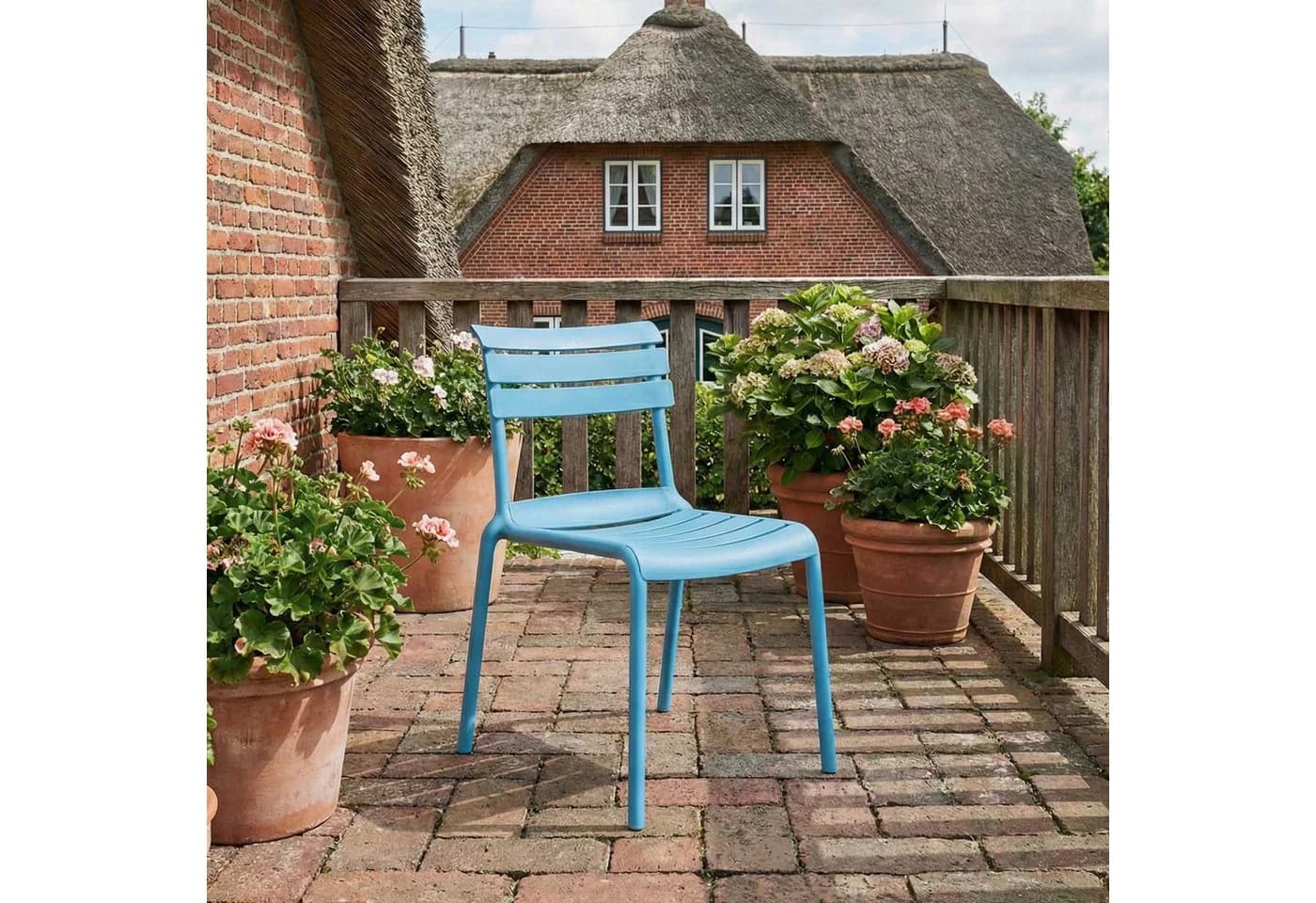 CLP Gartenstuhl Kebren Blau Wetterfest UV-beständig Stapelbar - Bild 3