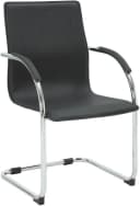 CLP Besucherstuhl Noeleen Schwarz PVC-Leder mit Armlehnen Bild 2